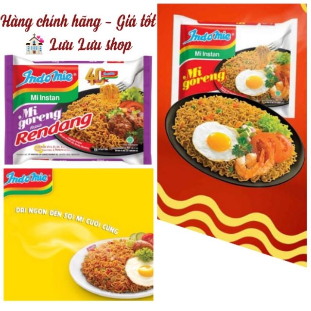 Combo 2 gói mì trộn indomie Goreng gói 85g đủ 4 vị