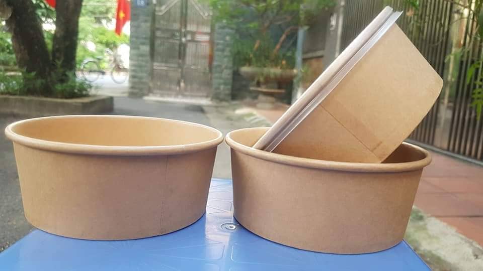 50 tô giấy kraft 1050ml có nắp