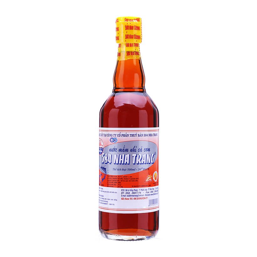 2 chai nước mắm nhỉ cá cơm 584 Nha Trang 30 đạm chai nhựa (chai 510ml)