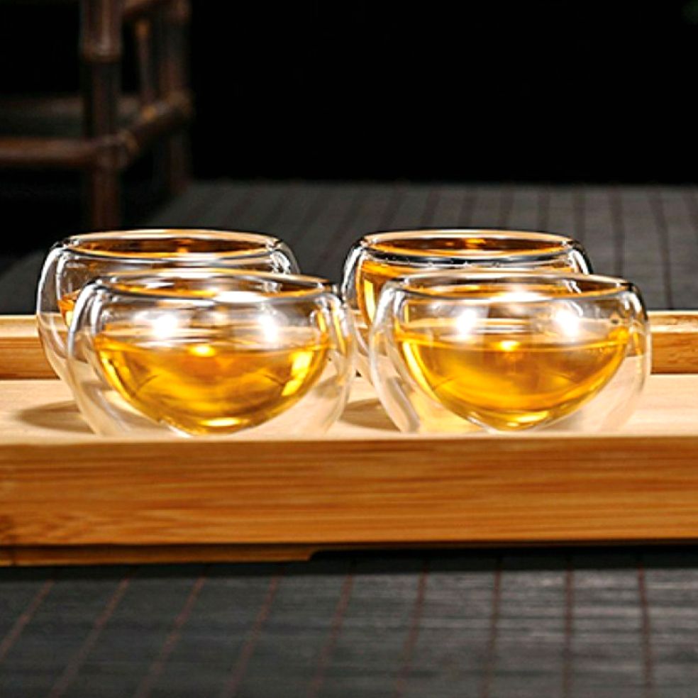 Chén thủy tinh hai lớp 6 cái cách nhiệt
