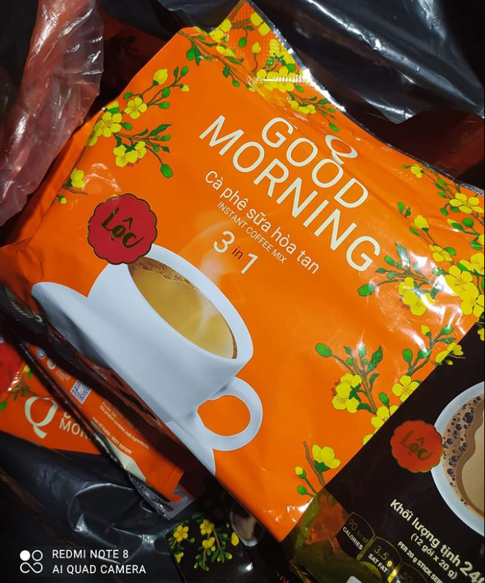 Cà phê sữa hòa tan Trần Quang Good Morning bịch 24 gói