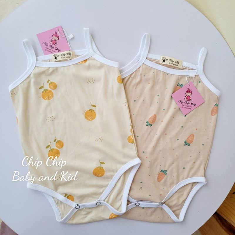 Body hai dây cho bé gái chất liệu cotton Hàn mềm mát cho bé từ 3 -18 tháng Chíp chíp shop