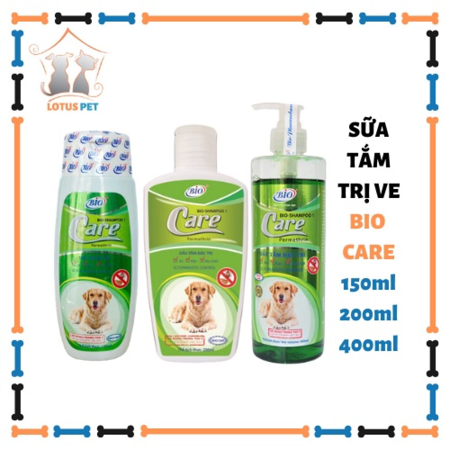 Sữa tắm Bio Shampoo Care diệt ve rận, bọ chét dành cho chó mèo