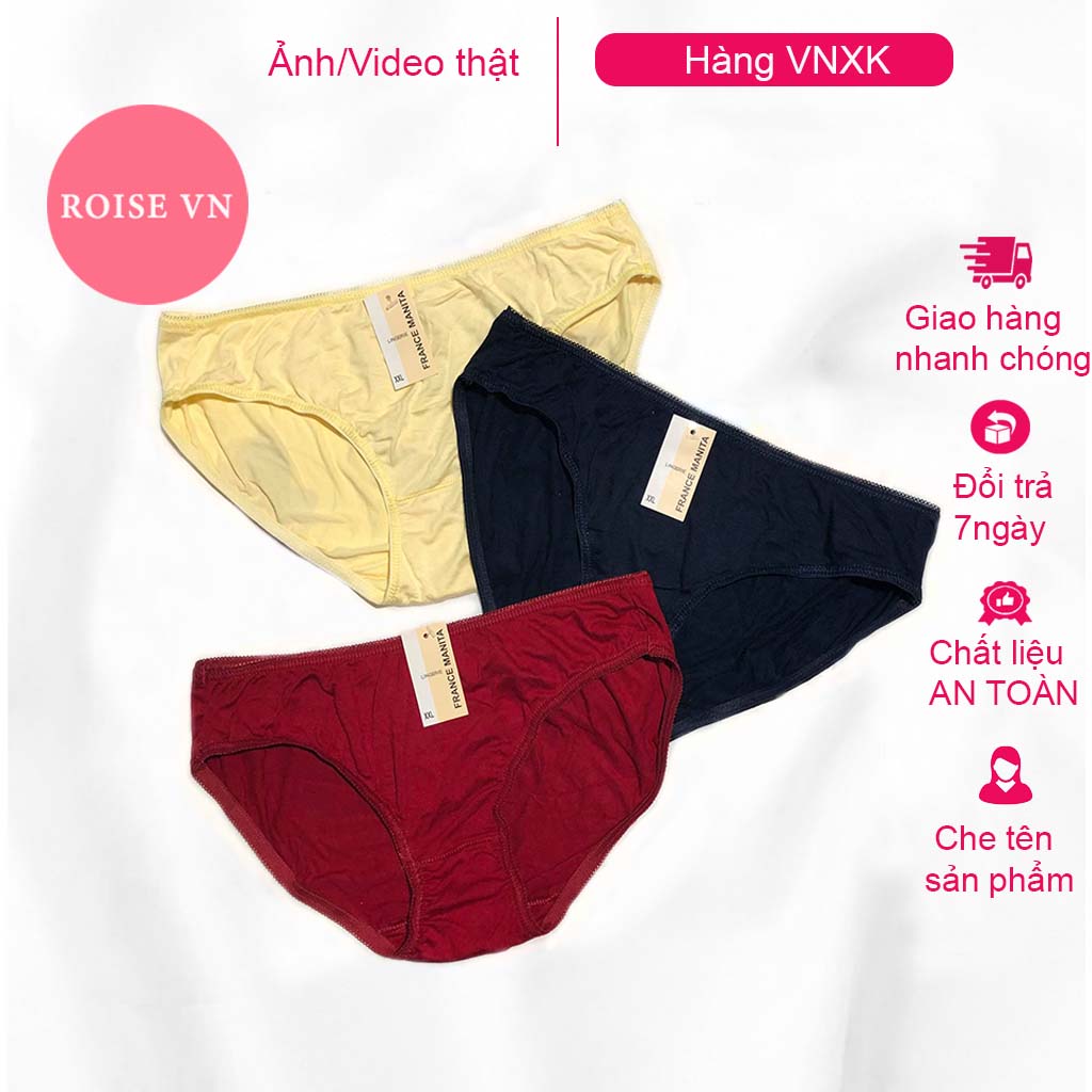 Quần lót nữ - quần lót cotton trơn bigsize mềm mịn hàng việt nam vnxk