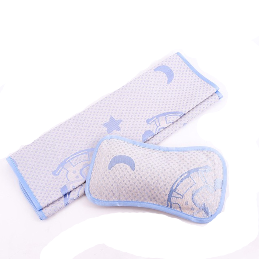 Chiếu trẻ em kèm gối , chất liệu chiếu lụa điều hòa, kích thước 120*60cm, nằm được 4 mùa