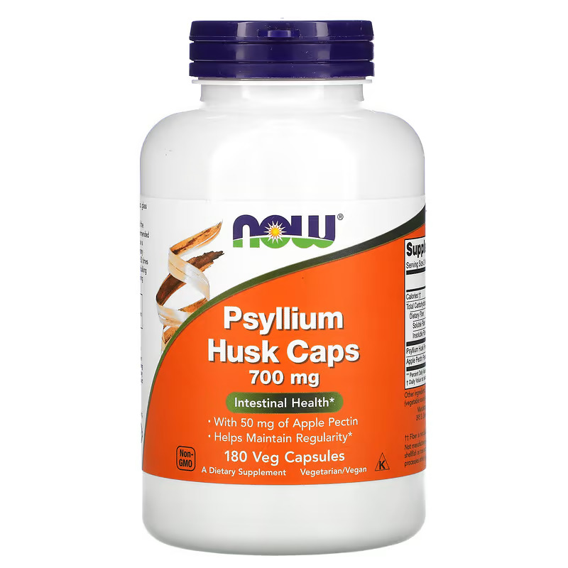 Vỏ hạt Mã đề, NOW Foods, Psyllium Husk Caps, 700 mg, 180 Veg Capsules