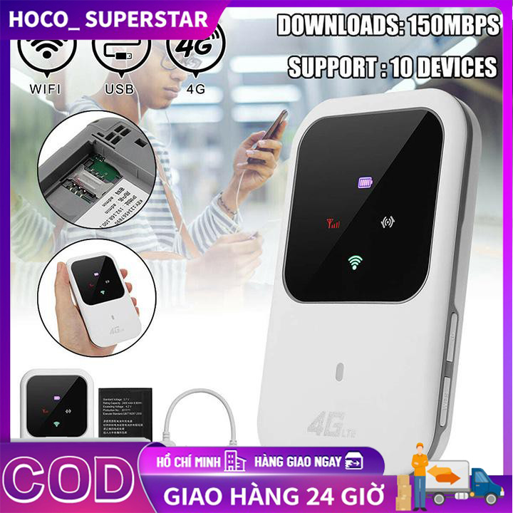 Cục phát wifi 4g mf80 phát wifi xuyên tường dễ sử dụng - chỉ cần gắn sim , bật nguon là sử dụng
