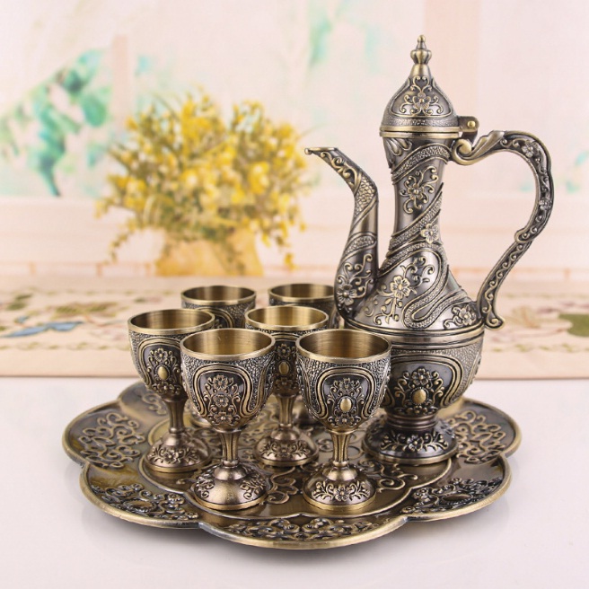 [HCM]BỘ BÌNH RƯỢU CHẤT LIỆU HỢP KIM ĐỒNG PHONG CÁCH CHÂU ÂU