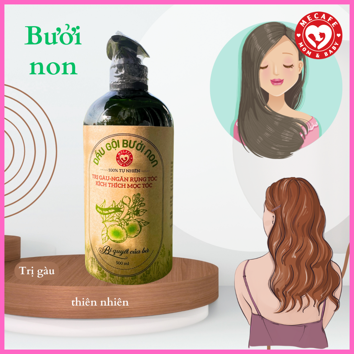 Dầu gội bưởi non ngừa gàu giảm rụng và kích mọc tóc 500ml