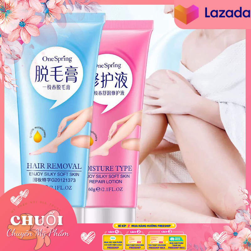 Kem Tẩy Lông One Spring 60g - Hàng nội địa Trung KB D204 | Kem tẩy lông nách vùng kín lông chân veet One Spring