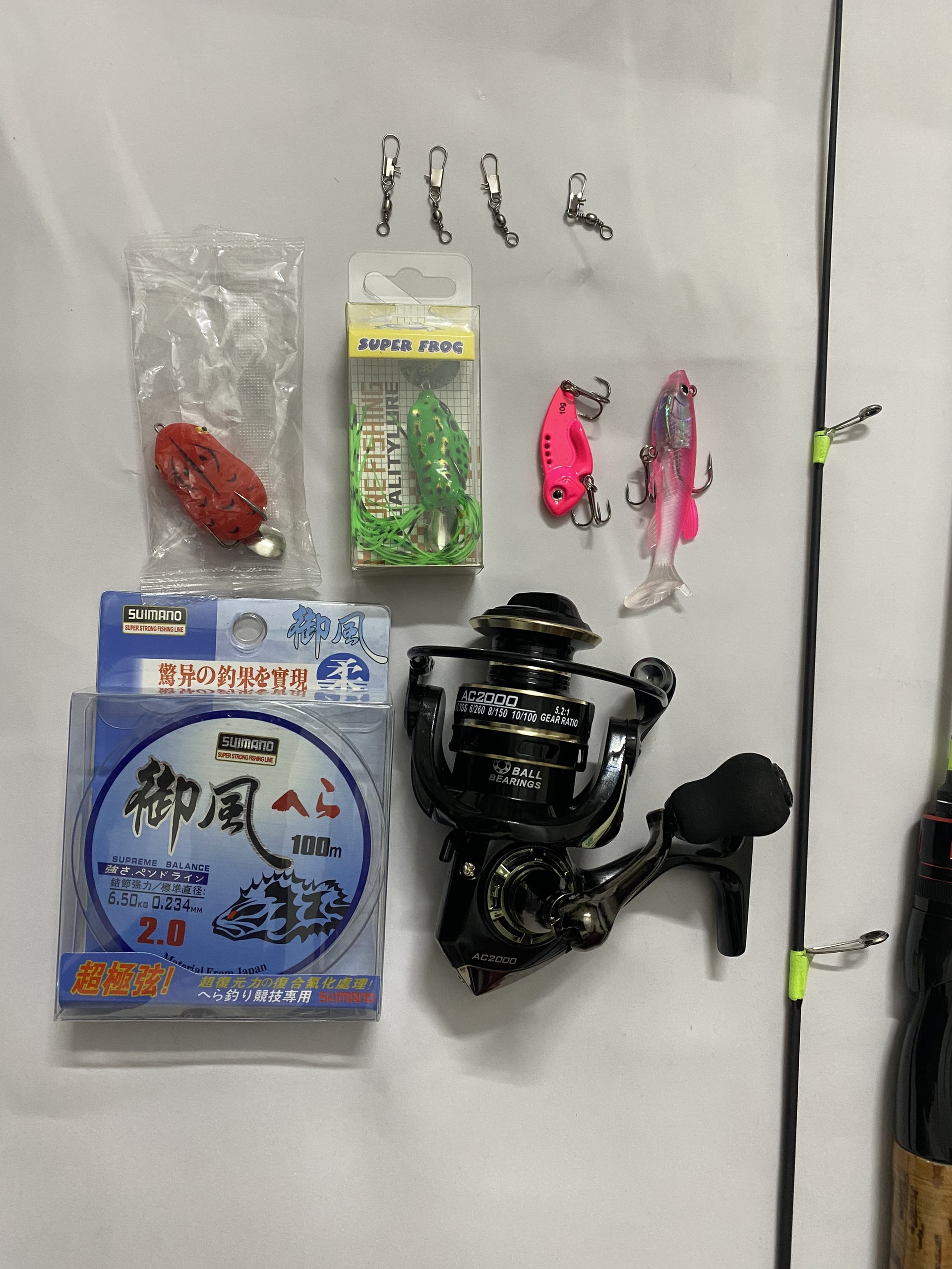 Bộ Cần Câu UL Cán Gỗ Đọt Đặc kèm máy và mồi giả chuyên lure