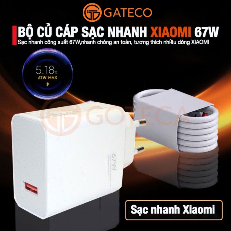Bộ sạc nhanh Xiaomi Mi 67W Sạc nhanh cho Redmi Cáp sạc 6A USB Type