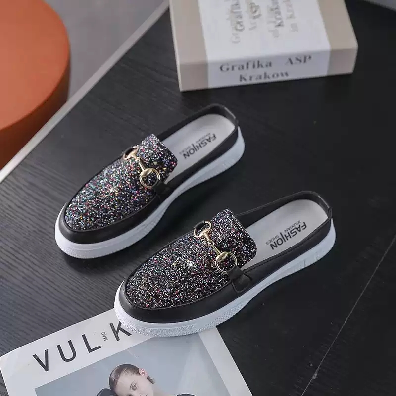 **hàng mới về **8Giày sục nữ lấp lánh kiêu xa Mùa thu Và Mùa Hè Đế Bằng Mũi trònN..Giày Phiên Bản Hàn Quốc Dễ Phối Đế Mềm ..đẹp hót 2021