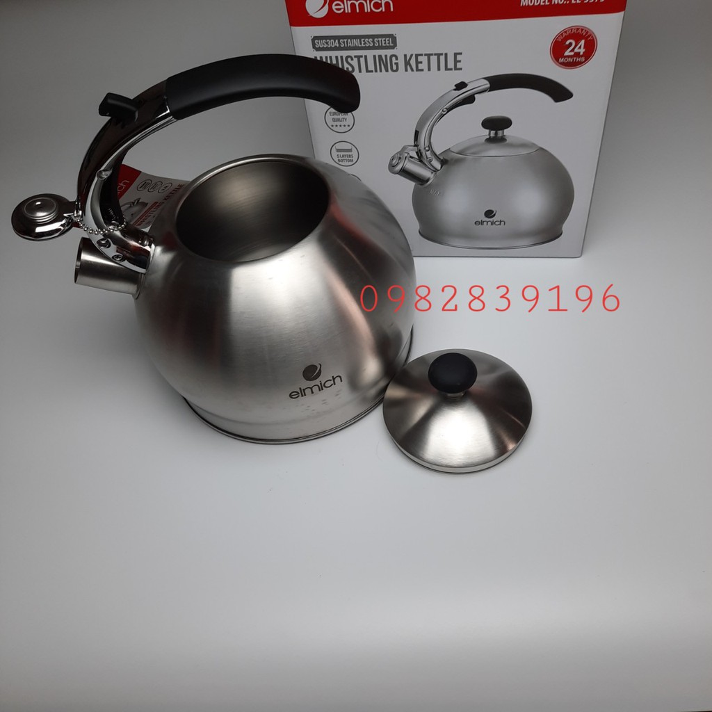 Ấm inox elmich 3373 3l, 5 lớp đáy, nhập séc, bh 24 tháng