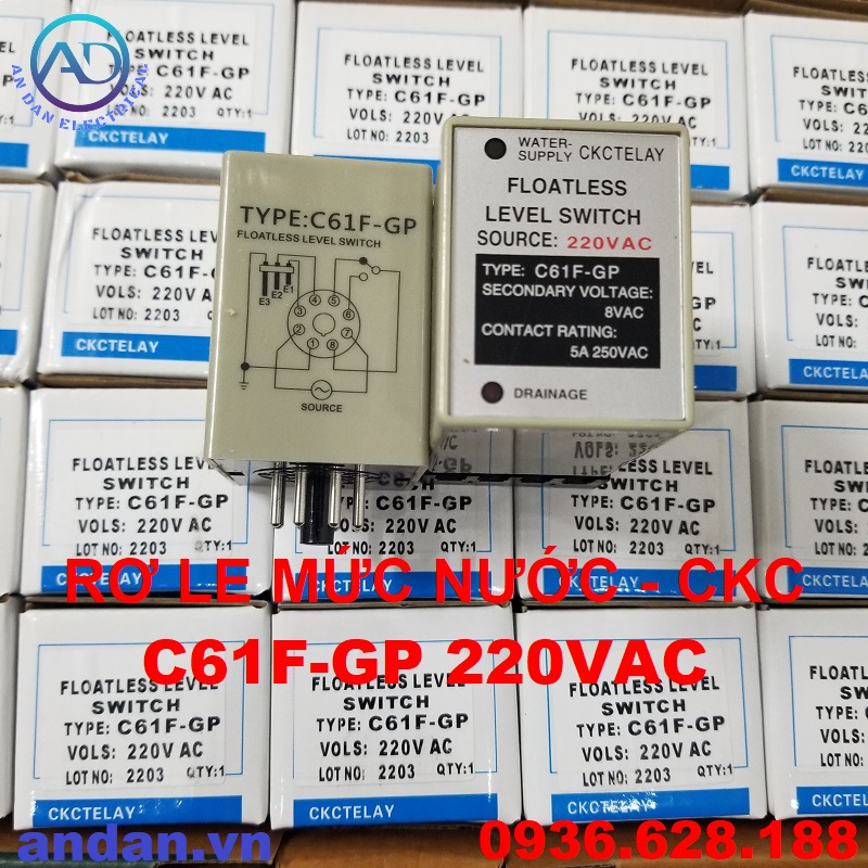Rơ le mức nước, bộ điều khiển mực nước ckc, relay mực nước c61f-gp 220vac