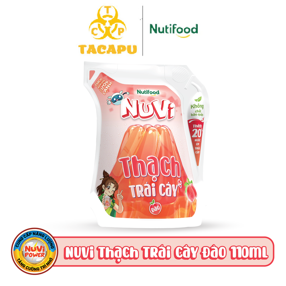 Túi nuvi jelly thạch đào/ thạch nho/ thạch lúa mạch túi nuvi power 110ml - thương hiệu nutifood - tacapu