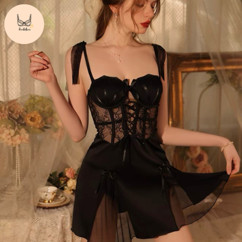 VÁY ĐẦM NGỦ 2 DÂY REN SEXY ĐỆM NGỰC VÀ GỌNG GỢI CẢM QUYẾN RŨ