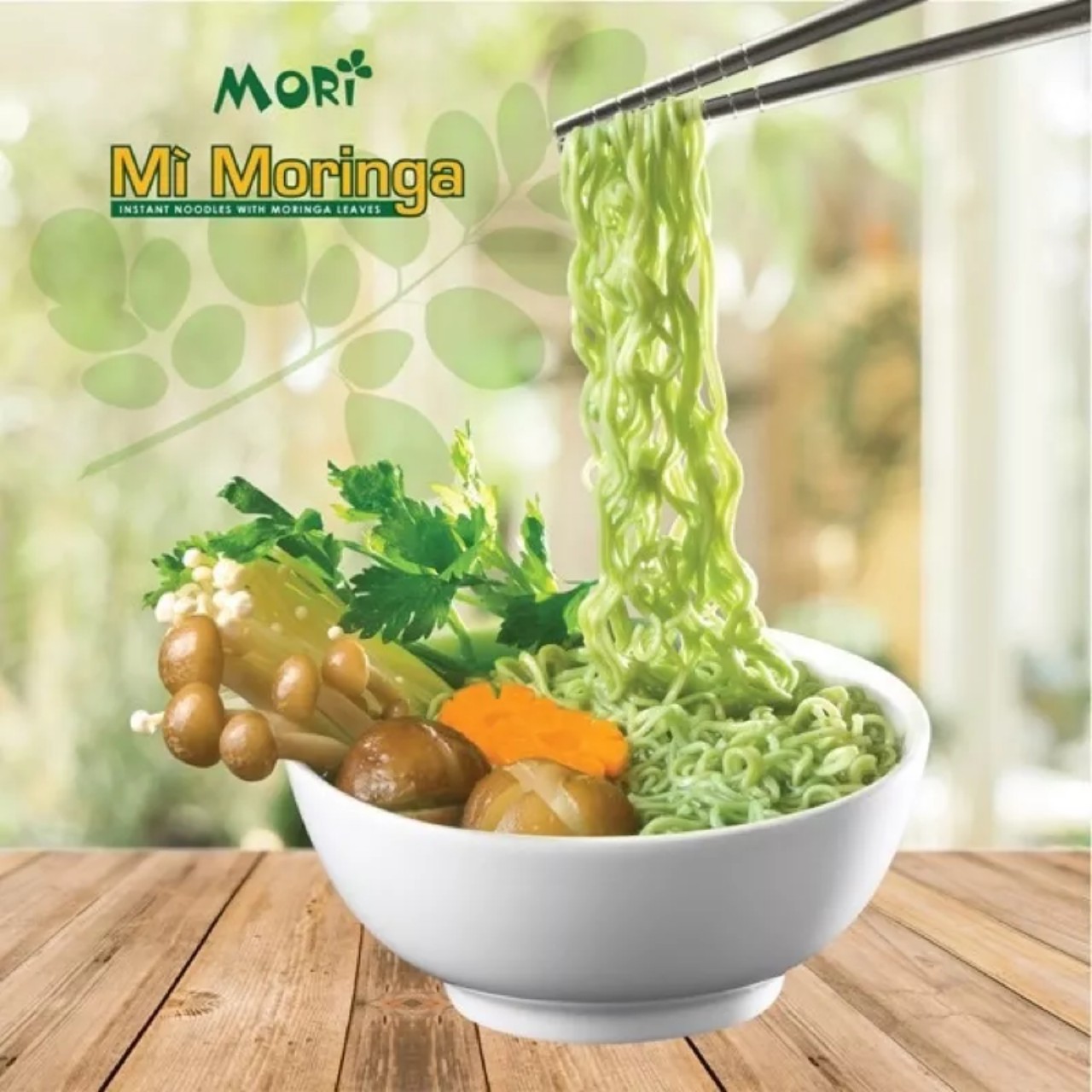 Sét 10 gói mì chùm ngây MORINGA ít calo không nóng ăn kiêng ăn chay.