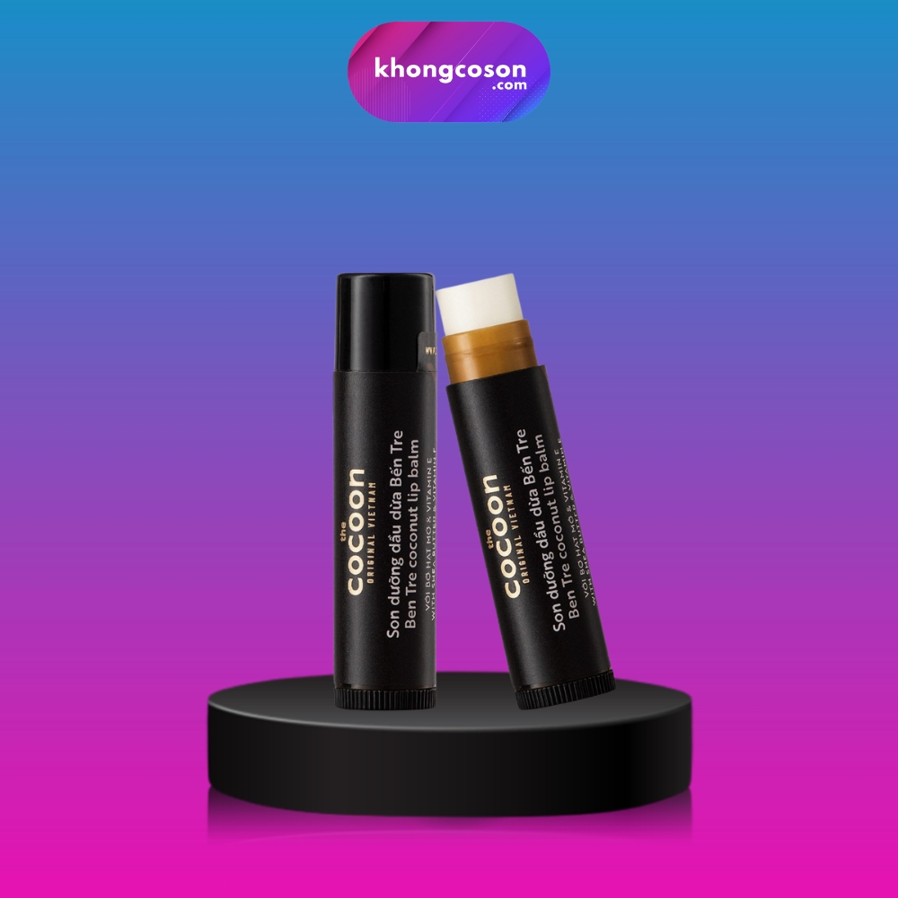 Son Dưỡng Cocoon Dầu Dừa Bến Tre Dưỡng Ẩm Mềm Hồng Môi Chống Khô Nứt Nẻ Môi Cocoon Coconut Oil Lip Balm 5g - Khongcoson