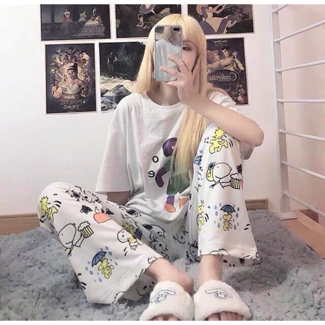 Quần nữ Unisex hoạt hình ?CHÓ BTS, set bộ hoạt hình quần cartoon unisex