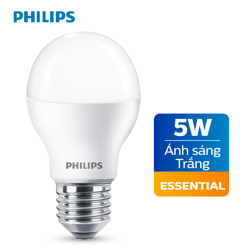 Bóng đèn Philips LED siêu sáng tiết kiệm điện Essential 5W E27 A60
