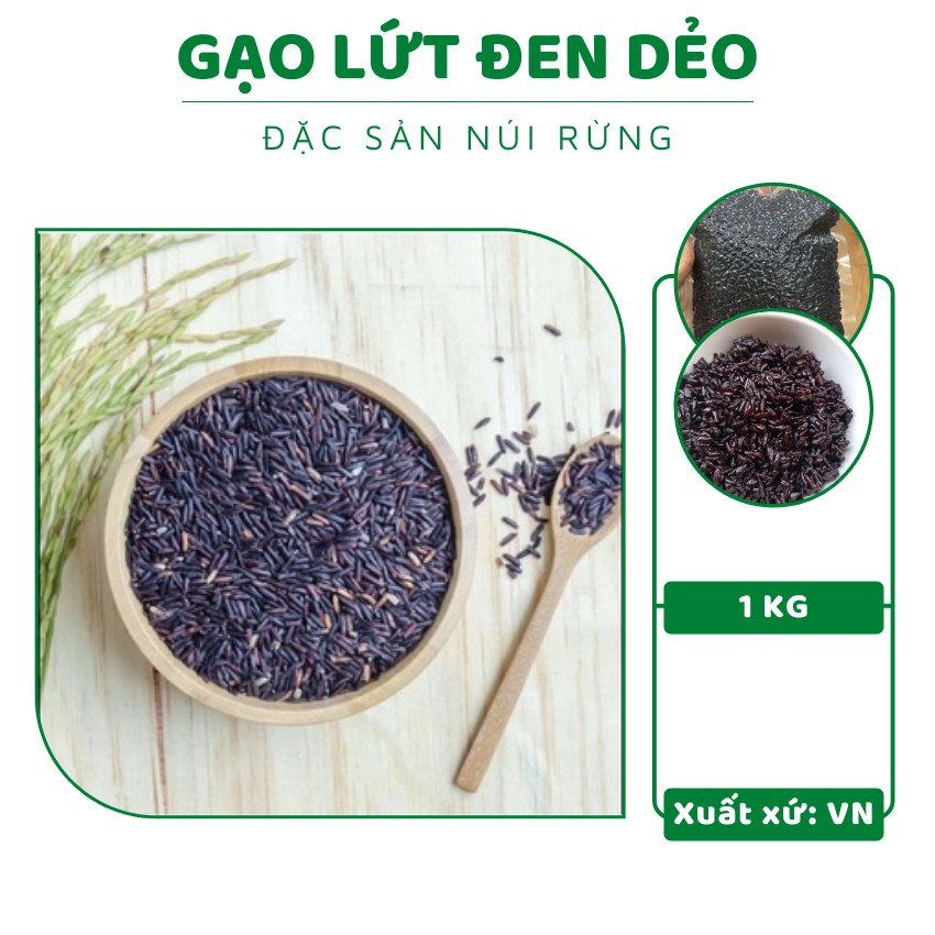 Gạo lứt đen dẻo Điện Biên gạo lứt đen thơm ngon rất tốt cho sức khỏe gói 1kg, gạo lứt, gạo, thực phẩm đóng gói, bách hóa, gạo lứt đen