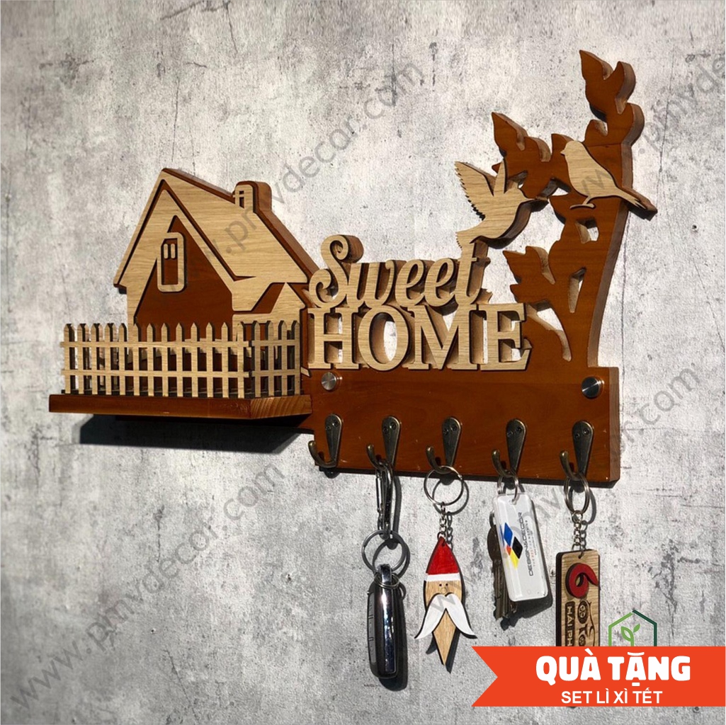 BẢNG TREO CHÌA KHOÁ. Gỗ thông + gỗ phủ min tối màu, Size 42*25cm, nội dung dán nổi. BTCK-PMV52