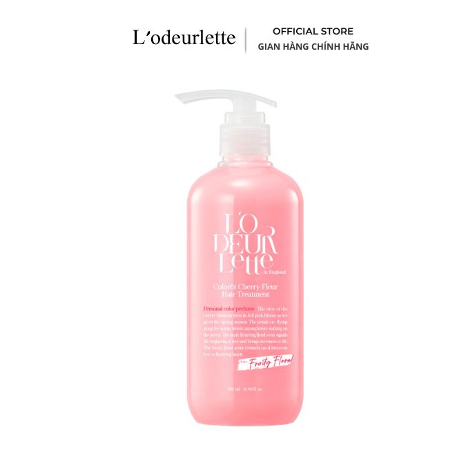 Dầu Xả Phục Hồi Và Dưỡng Ẩm L'odeurlette In England Color Fit Cherry Fleur Hair Treatment 500ml