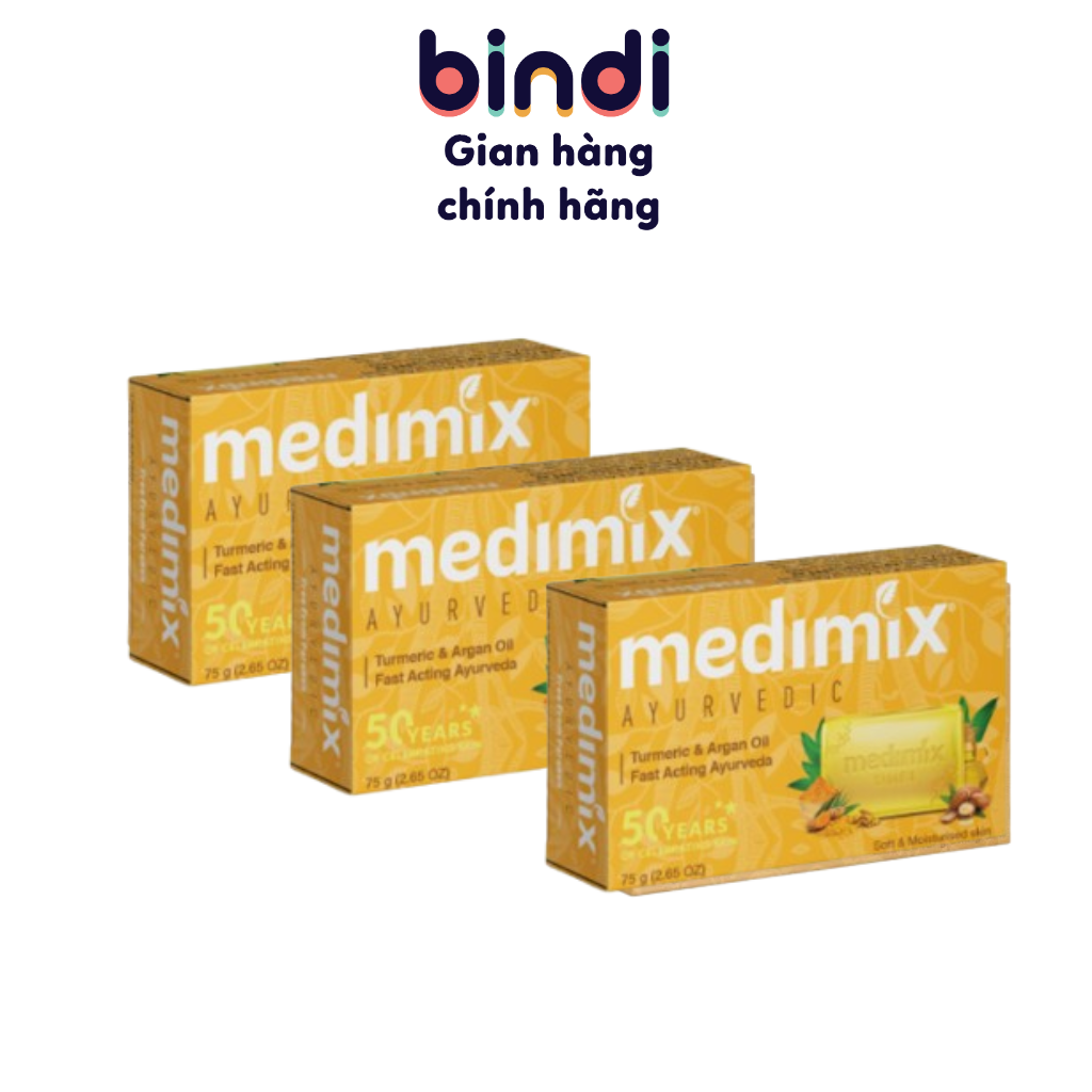  Set 3 Xà Phòng Medimix Nghệ & Dầu Argan ngừa mụn & thâm 125g 