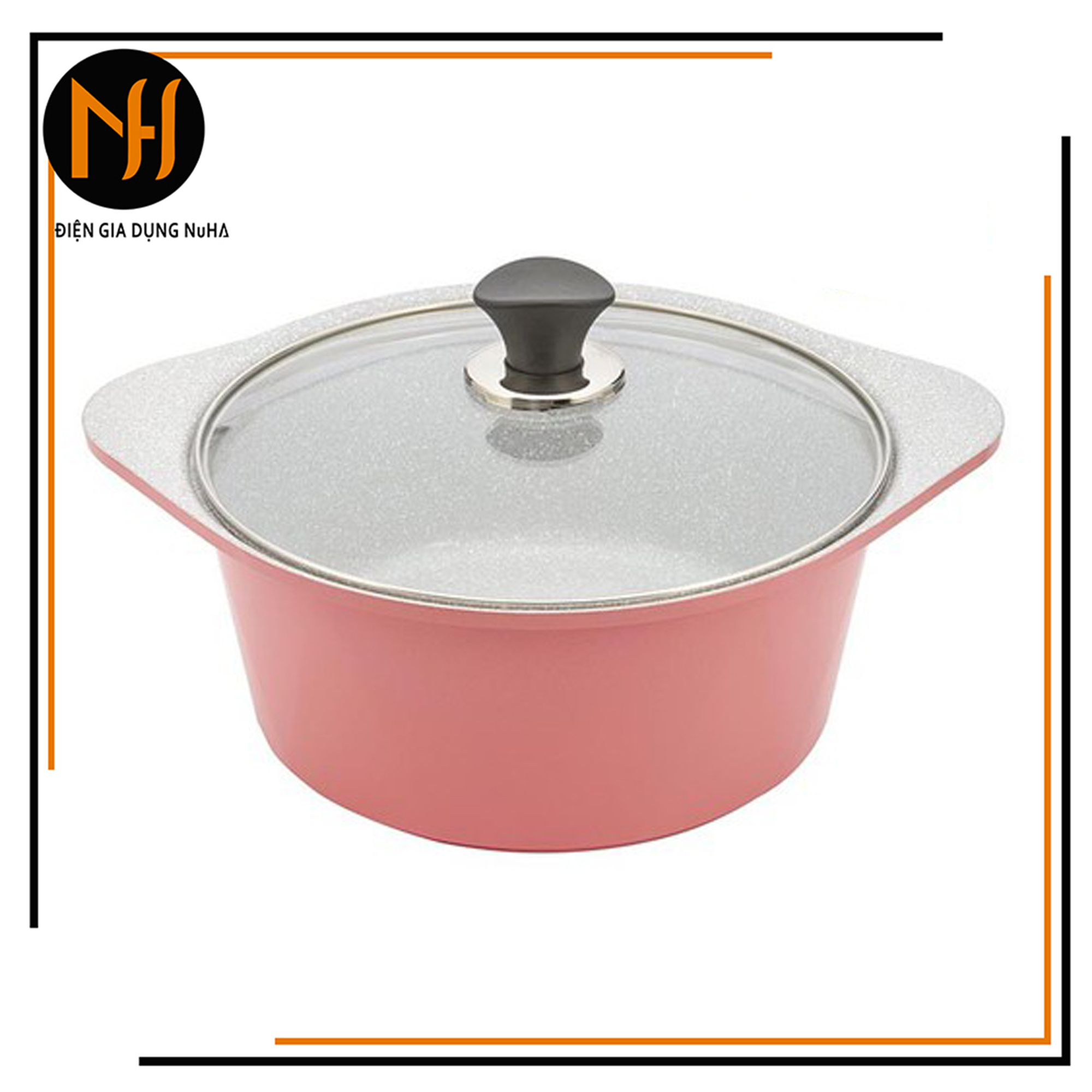 Nồi đúc Ceramic Greencook GCS02-16 size 16cm vân đá đẹp chuẩn hình ảnh