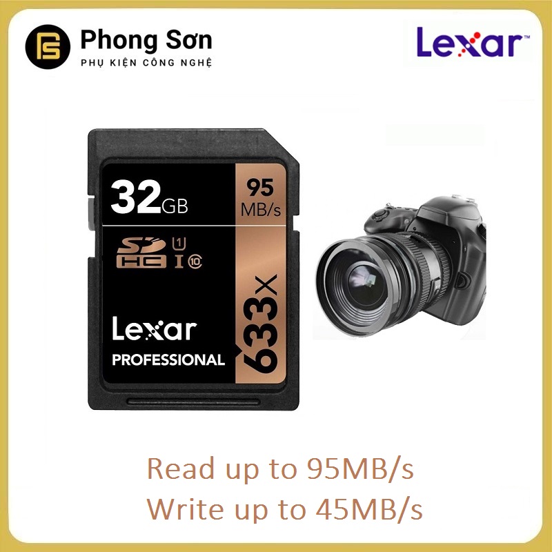 Thẻ Nhớ SDHC 32GB Lexar Professional U1 633x 95MB/S - Dành Cho Máy Ảnh (Hàng nhập khẩu)