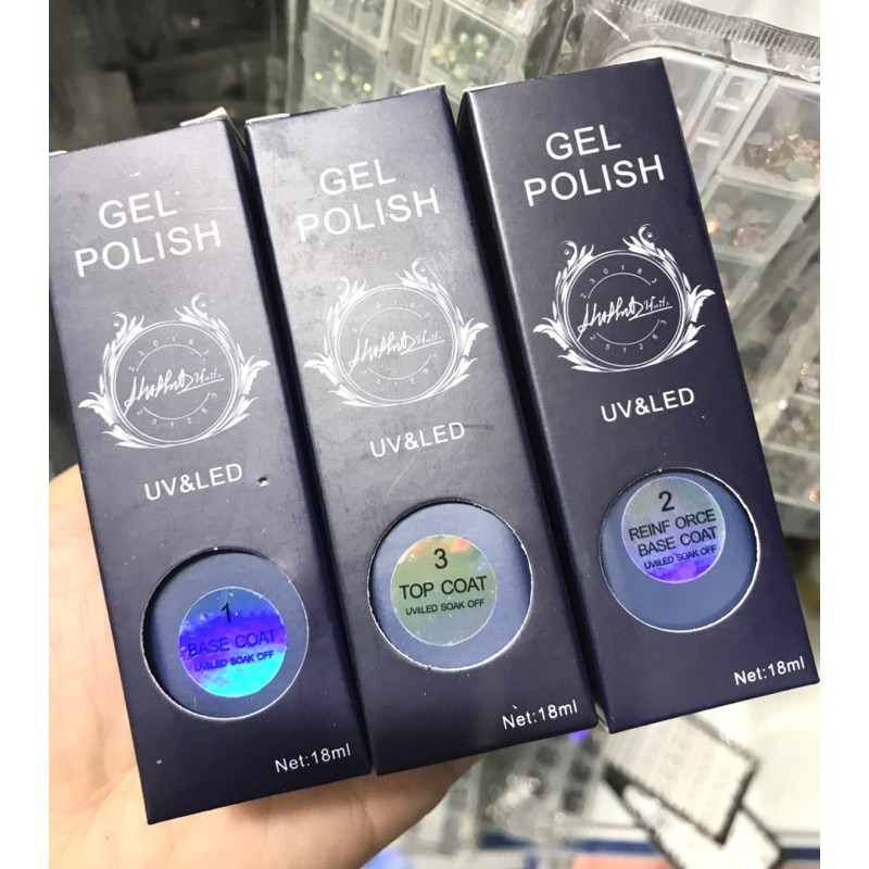 Liên kết base top bóng cứng móng ruby , liên kết sơn gel, top bóng