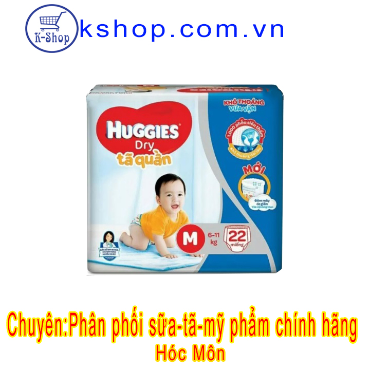 Tã quần Huggies size M – 22 miếng Đệm mây co giãn
