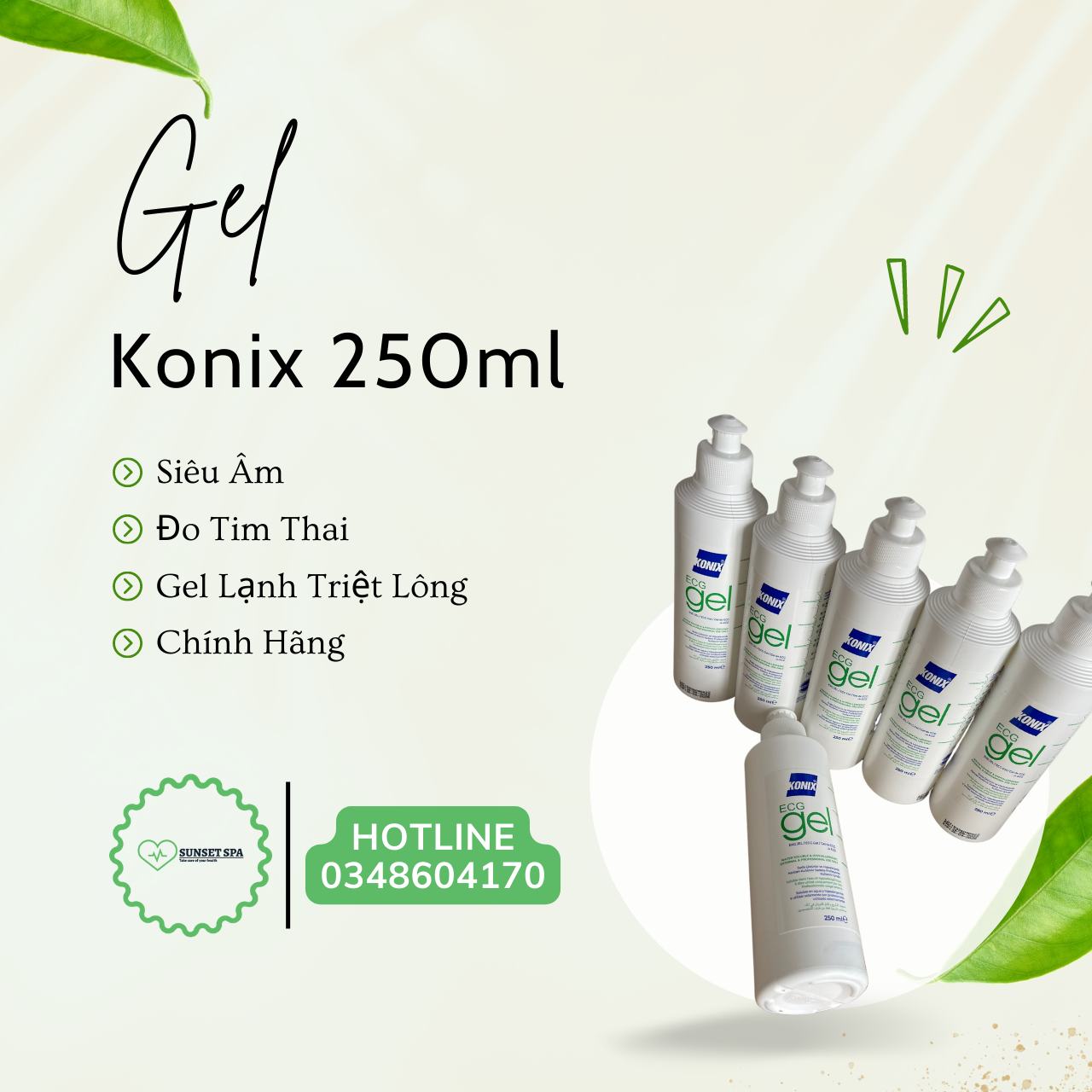 Gel triệt lông konix 250 ml - Gel lạnh triệt lông - gel điện tim - gel siêu âm