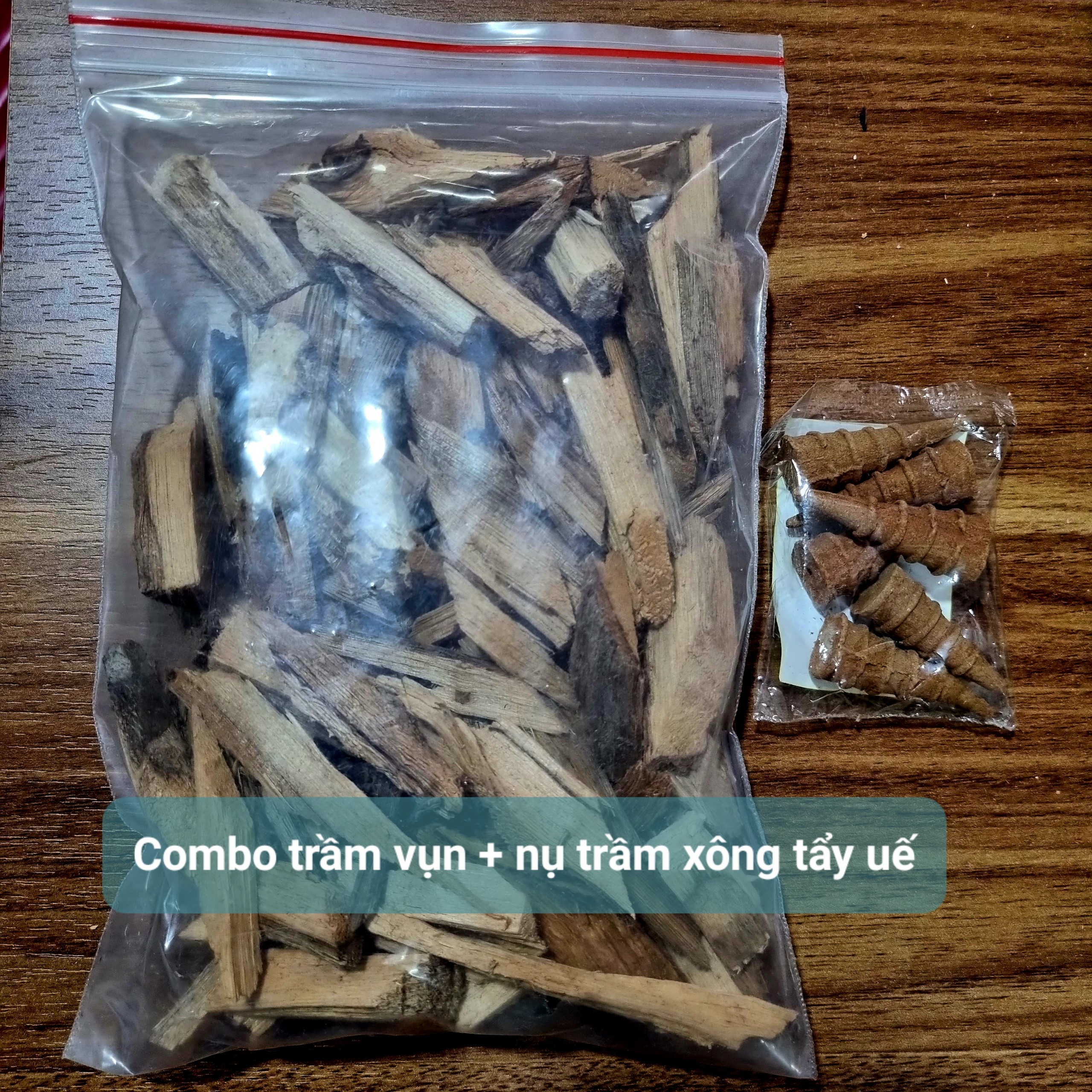 Combo giác trầm, trầm miếng, trầm vụn 100g + trầm nụ xông nhà tẩy uế