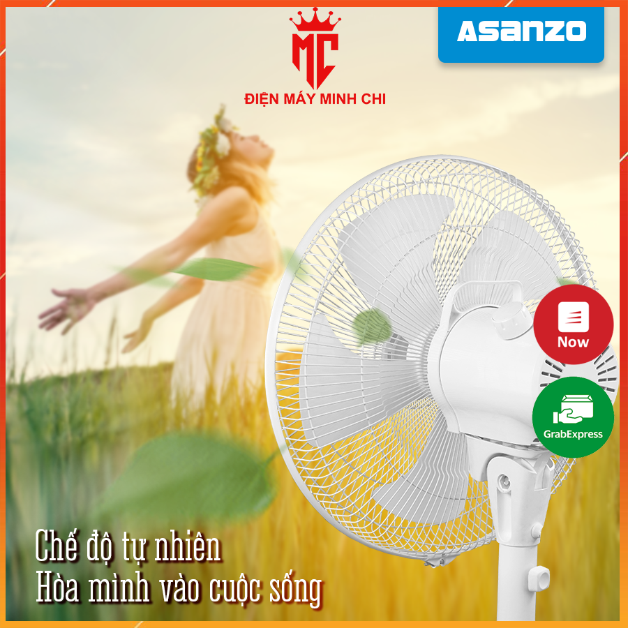 Quạt cây đứng Asanzo AR520 có điều khiển nút cảm ứng