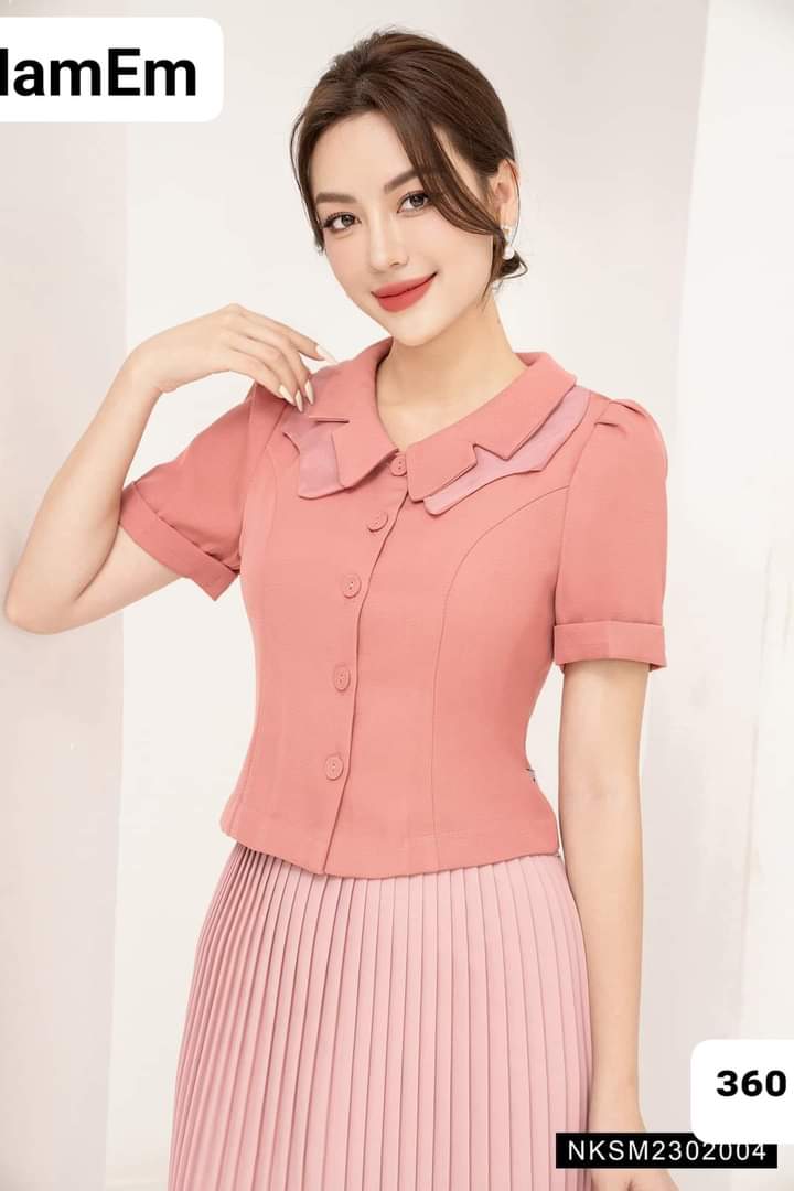 Áo kiểu sang trọng t0022 shop có nhận may theo cầu