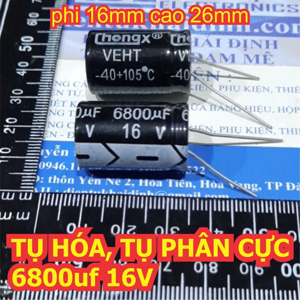 5 con tụ hóa, tụ phân cực 6800uf 16v kde1828