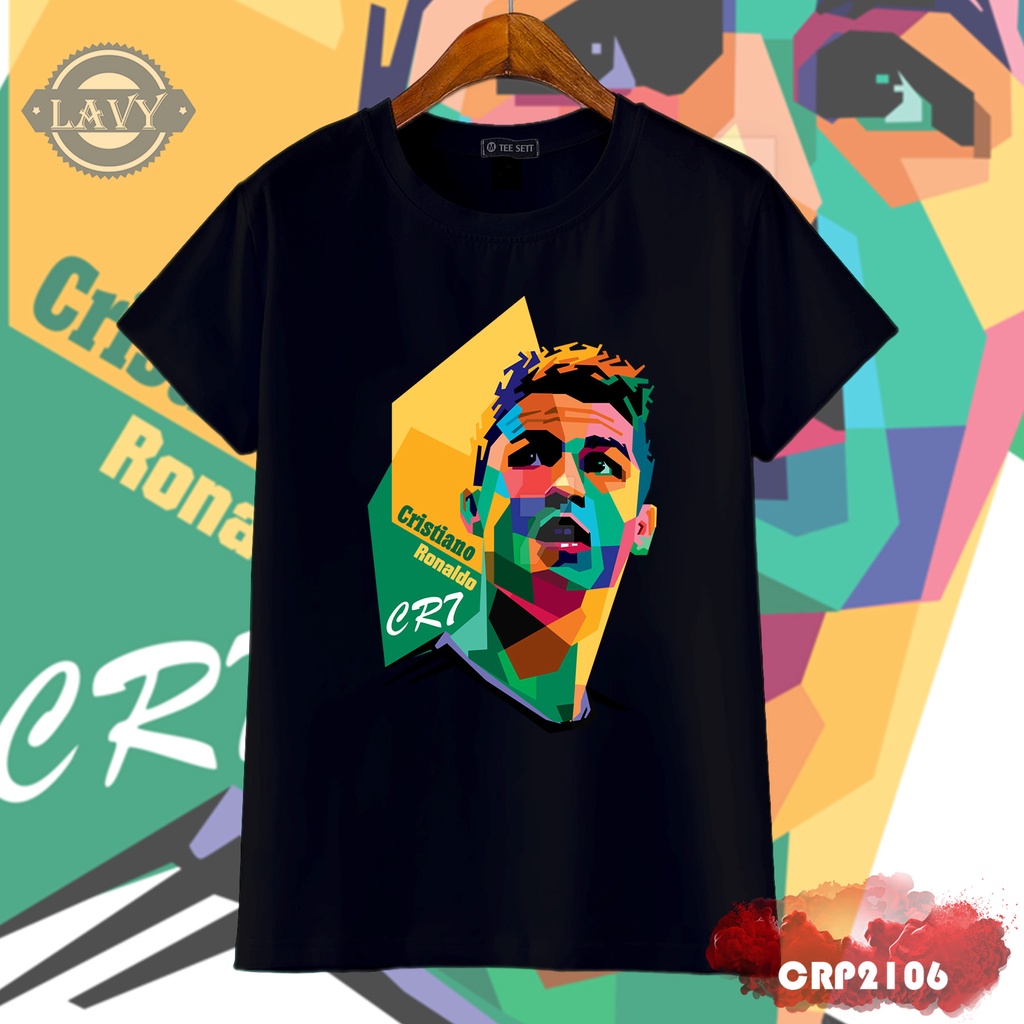 Adqv / Áo thun nam cổ tròn in hình Ronaldo CR7, áo phông unisex nam nữ vải cotton co giãn chất lượng cao  ！