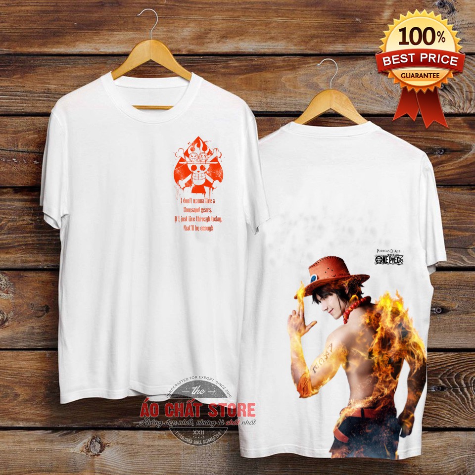 [HCM]Áo Thun One Piece ACE Hỏa Quyền Thư Pháp Cao Cấp OP80