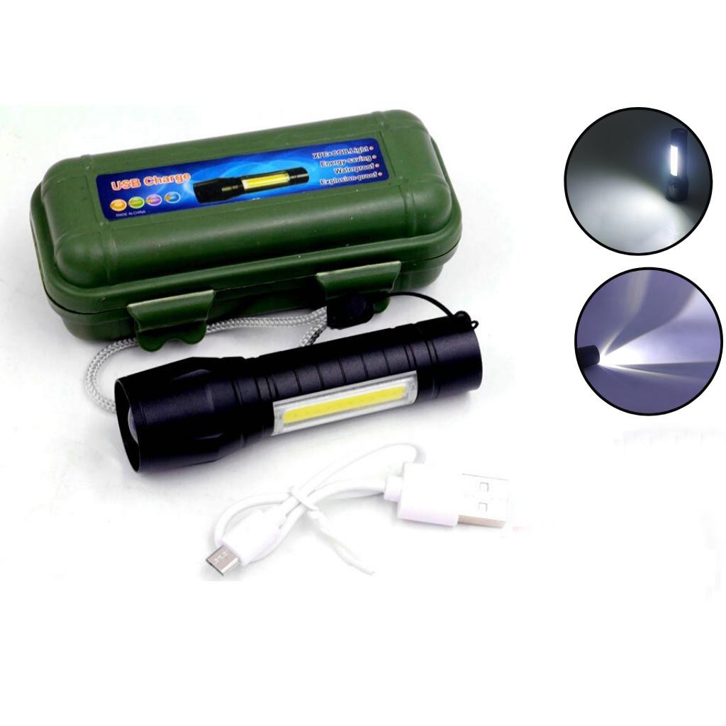 Đèn pin sạc h352 mini siêu sáng có zoom