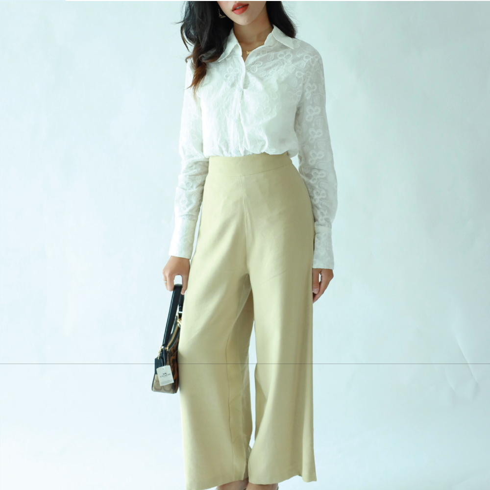 Quần tây công sở nữ ixorat fashion ống suông rộng, lưng cao - 2 màu