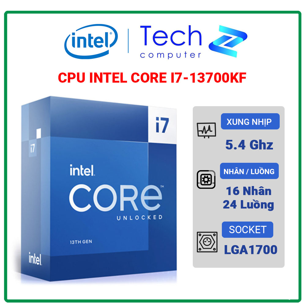 Cpu intel core i7 13700kf box new bảo hành 3 năm