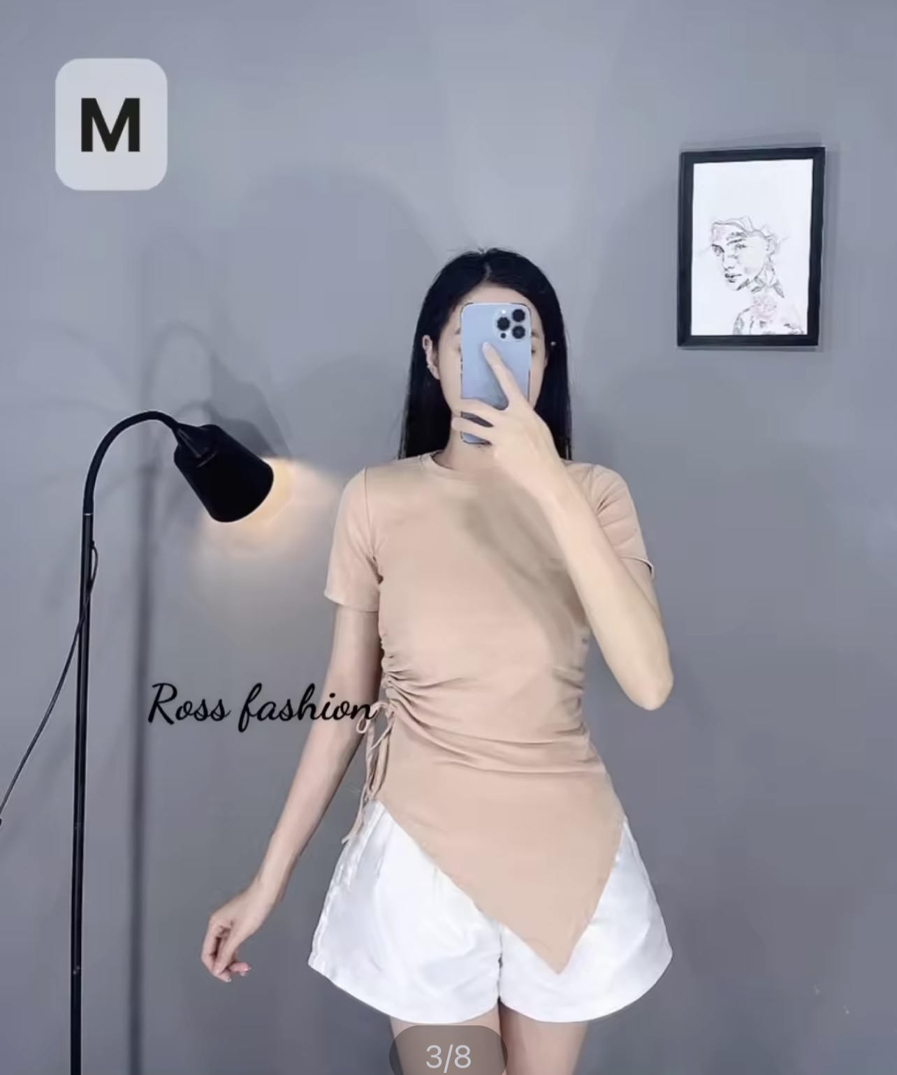 Áo Thun Nữ, Áo Kiểu Nữ, Tà Chéo, Dây Cột eo, Tay Ngắn, Vải Gân Co Giãn Tốt, Ôm Body mềm mịn mát, phối đồ siêu xinh, đi cafe, đi chơi đều xinh