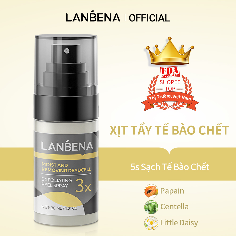 Chai xịt tẩy tế bào chết làm sạch da lanbena 30ml