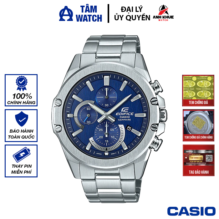 Đồng hồ nam dây kim loại casio edifice chính hãng anh khuê efr-s567d-2avudf