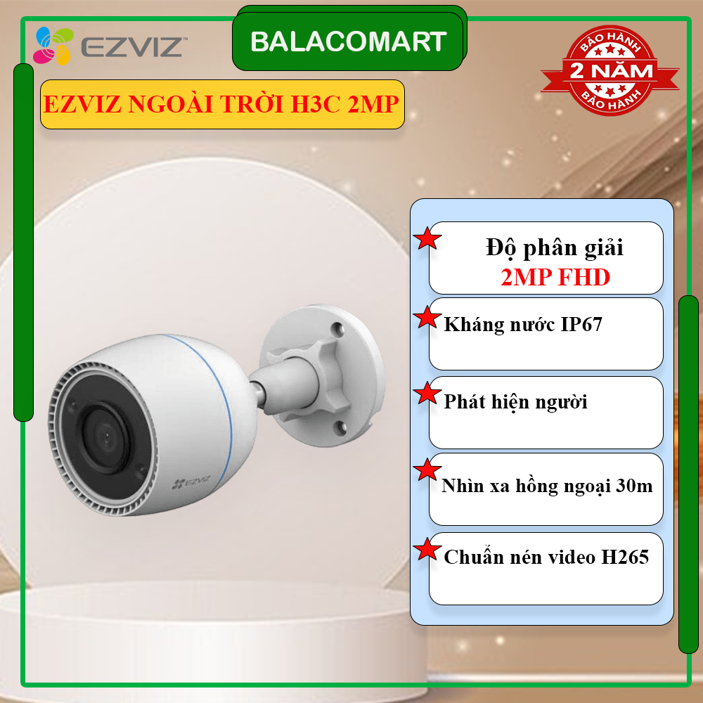 Camera ngoài trời cố định ezviz h3c 2mp mẫu mới 2023