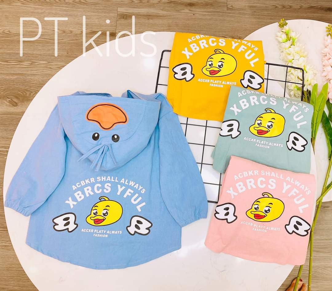 Áo khoác chống nắng chất cotton giấy mềm mại, thoáng mát họa tiết xinh xắn cho bé trai/gái 7-22kg