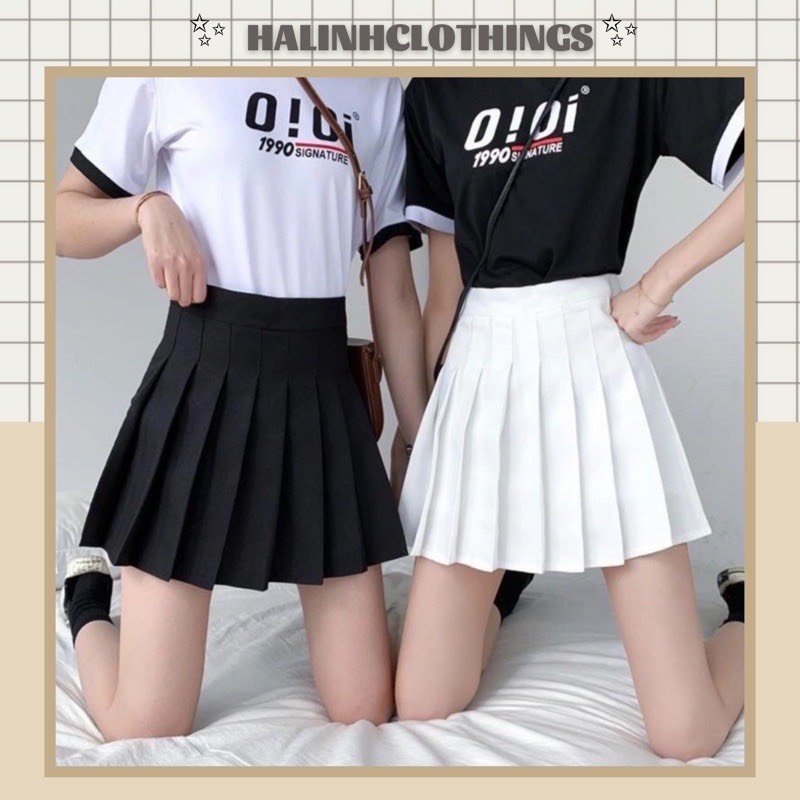 Chân Váy Tennis Xếp Ly, Lưng Cao, Phong Cách Hàn Quốc nhiều màu, Nâu, Đen, Xám, Trắng- M859