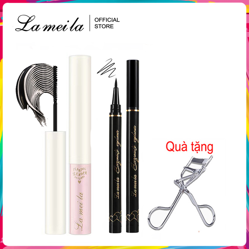 Lameila Mascara giúp làm dài và cong mi + bút kẻ mắt nước tạo nét siêu sắc